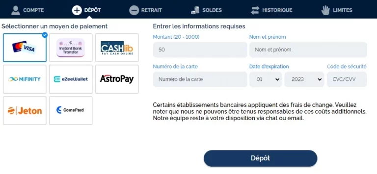 Quels sont les cryptos disponibles pour les dépôts sur Azur Casino ?